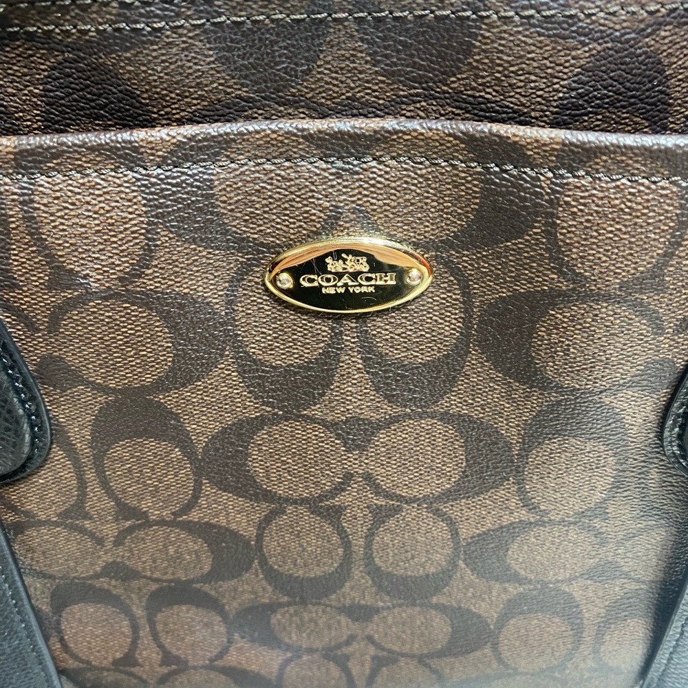 COACH Signature C Diaper Bag | Travel Tote | Brown/Black Accents | Crossbody Bag - Picture 4 of 16